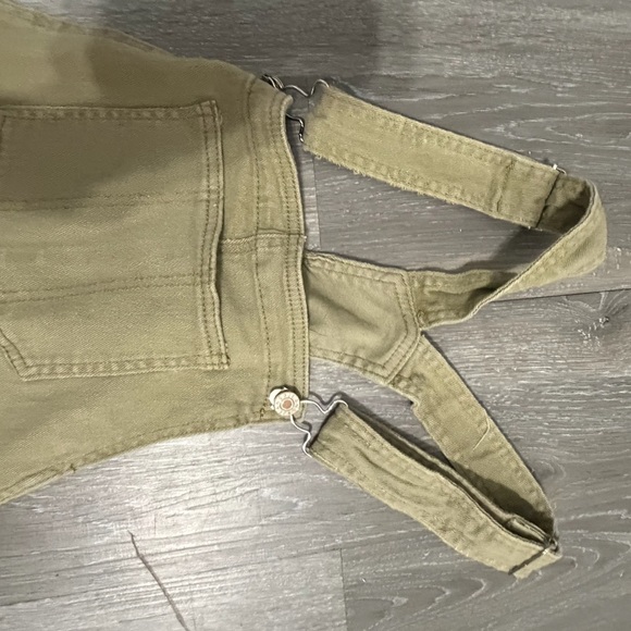 Women’s Olive Beige Overalls Jumpsuit - Casual Utility Style size XS - Picture 4 of 6